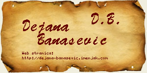 Dejana Banašević vizit kartica